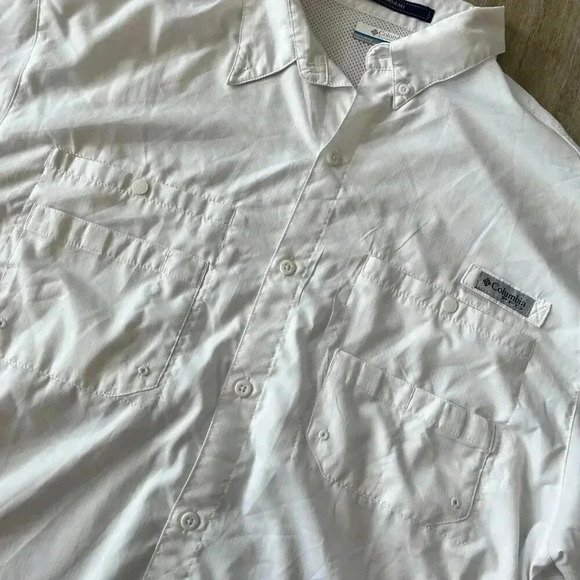 Mens Columbia Tamiami White Long Sleeve Shirt - XL - Picture 2 of 8